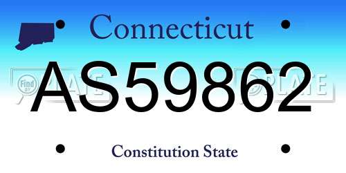 AS59862 Connecticut License Plate
