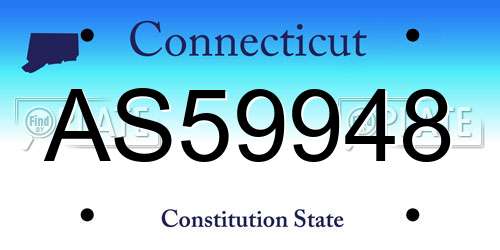 AS59948 Connecticut License Plate