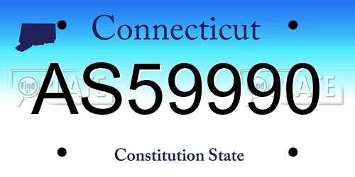 AS59990 Connecticut License Plate