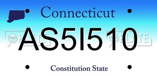 AS5I510 Connecticut License Plate