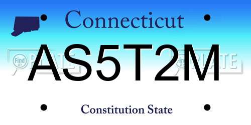 AS5T2M Connecticut License Plate