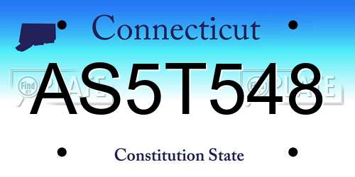AS5T548 Connecticut License Plate