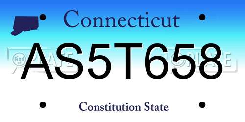 AS5T658 Connecticut License Plate