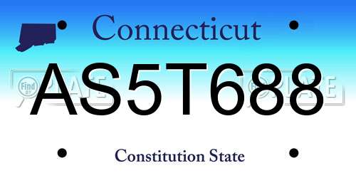 AS5T688 Connecticut License Plate