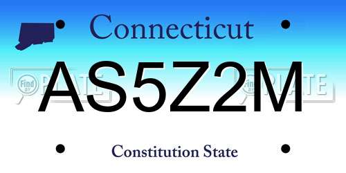 AS5Z2M Connecticut License Plate