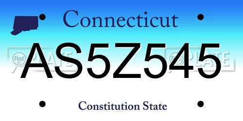 AS5Z545 Connecticut License Plate