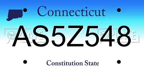 AS5Z548 Connecticut License Plate