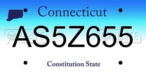 AS5Z655 Connecticut License Plate