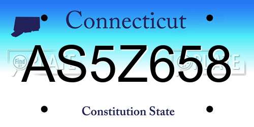 AS5Z658 Connecticut License Plate