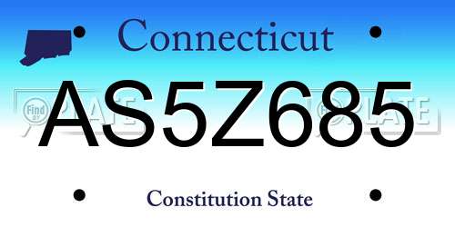 AS5Z685 Connecticut License Plate
