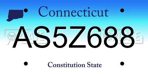 AS5Z688 Connecticut License Plate