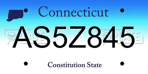 AS5Z845 Connecticut License Plate