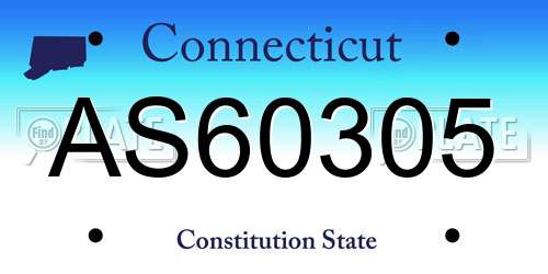 AS60305 Connecticut License Plate