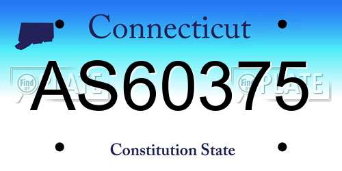 AS60375 Connecticut License Plate