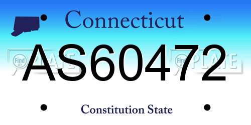 AS60472 Connecticut License Plate