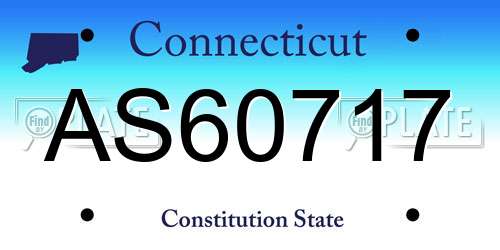 AS60717 Connecticut License Plate