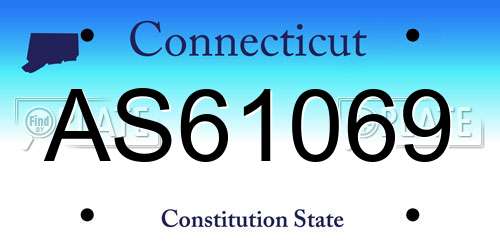 AS61069 Connecticut License Plate