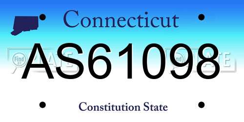 AS61098 Connecticut License Plate
