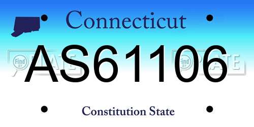 AS61106 Connecticut License Plate