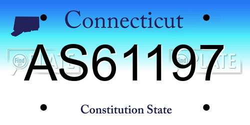 AS61197 Connecticut License Plate