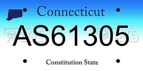 AS61305 Connecticut License Plate