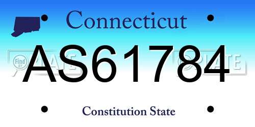 AS61784 Connecticut License Plate
