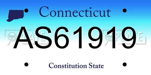 AS61919 Connecticut License Plate