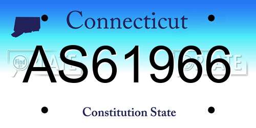 AS61966 Connecticut License Plate