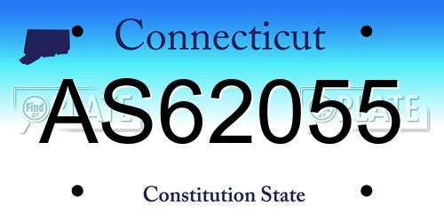 AS62055 Connecticut License Plate