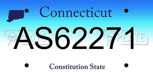 AS62271 Connecticut License Plate