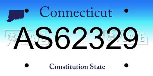 AS62329 Connecticut License Plate