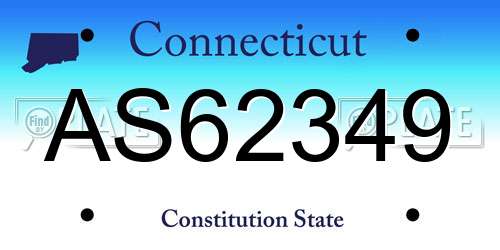AS62349 Connecticut License Plate