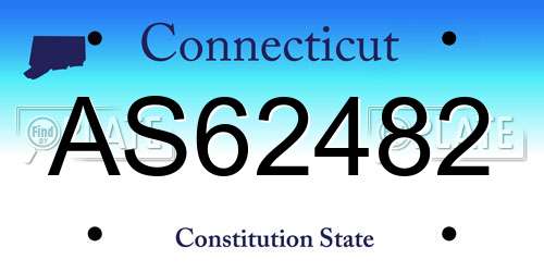 AS62482 Connecticut License Plate