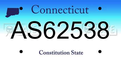 AS62538 Connecticut License Plate