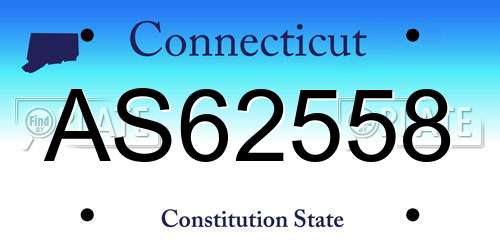 AS62558 Connecticut License Plate