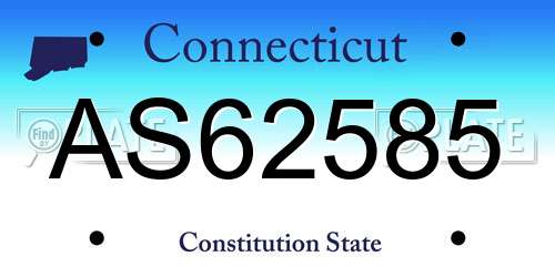 AS62585 Connecticut License Plate
