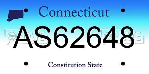 AS62648 Connecticut License Plate