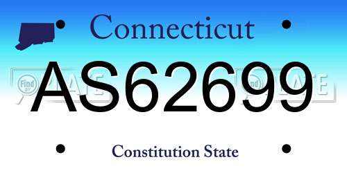 AS62699 Connecticut License Plate
