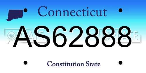 AS62888 Connecticut License Plate