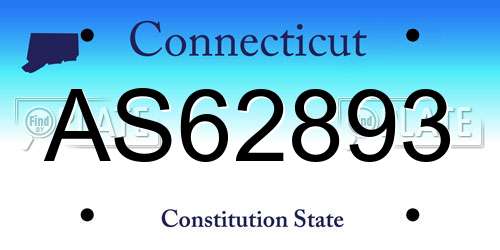 AS62893 Connecticut License Plate