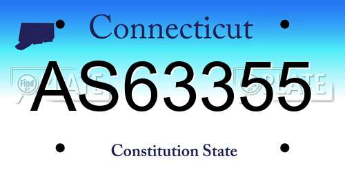 AS63355 Connecticut License Plate