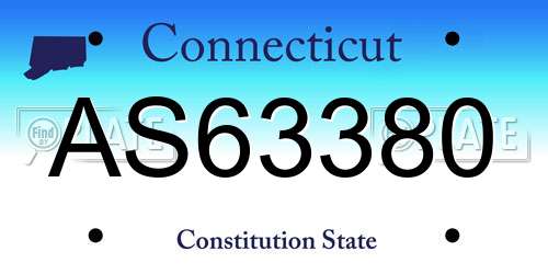 AS63380 Connecticut License Plate