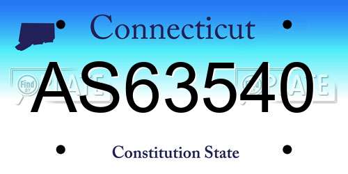AS63540 Connecticut License Plate