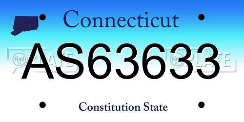AS63633 Connecticut License Plate