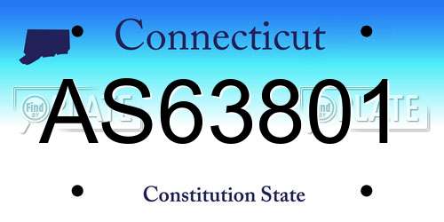 AS63801 Connecticut License Plate