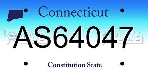 AS64047 Connecticut License Plate