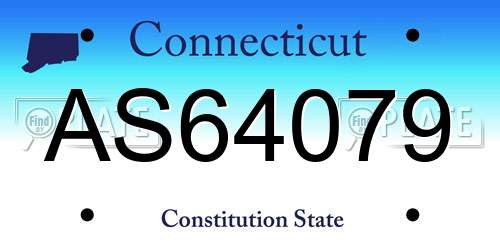 AS64079 Connecticut License Plate