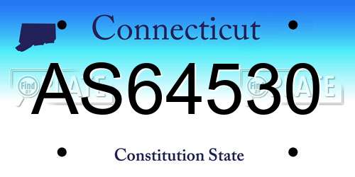 AS64530 Connecticut License Plate