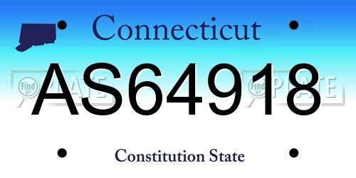 AS64918 Connecticut License Plate