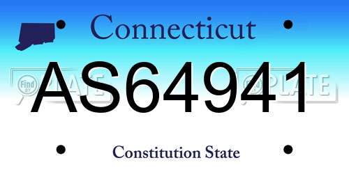 AS64941 Connecticut License Plate